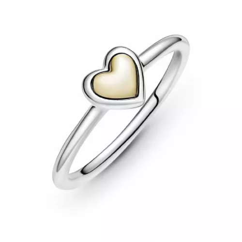 Anillo Pandora plata oro corazon - 199396C00-56