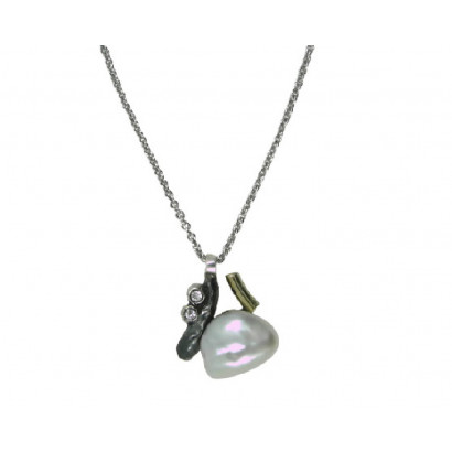 Colgante La Bruixeta plata oro perla keshi circon  - BRU1958PEN