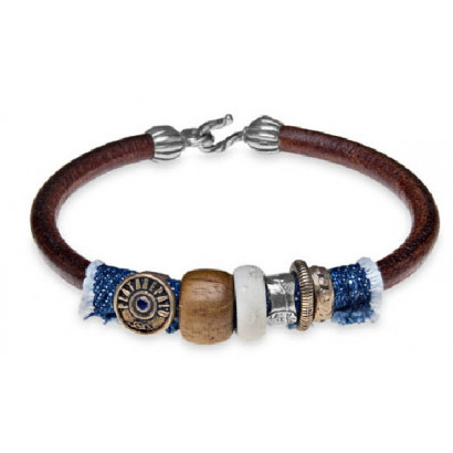 Polsera Platadepalo plata texa cuir - CB28D