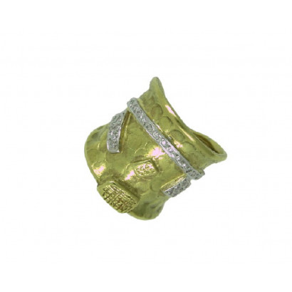 Anell or groc rustic brillants - C-3192