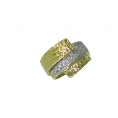 Anillo oro amarillo rustico brillantes - S-3454