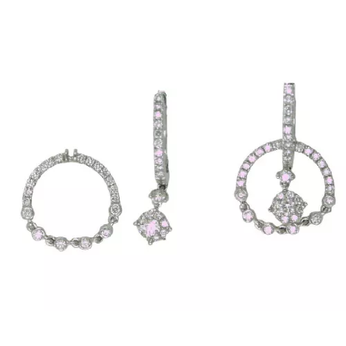 Pendientes oro blanco y brillantes 0,83k - P-21083