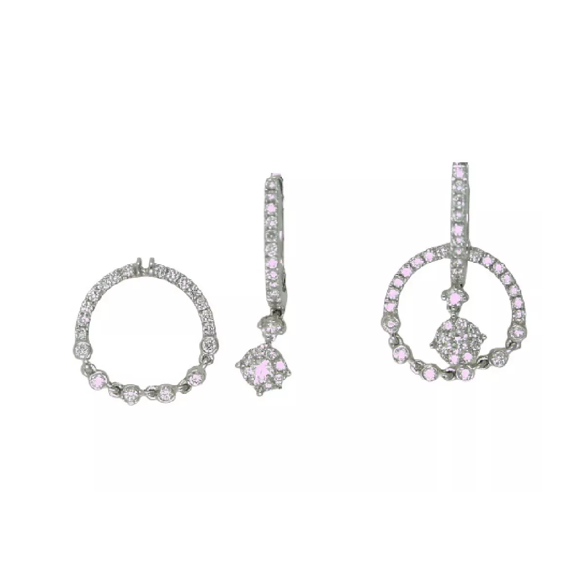 Pendientes oro blanco y brillantes 0,83k - P-21083