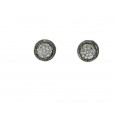 Pendientes boton orn blanco rutenio brillantes - P-21245 Pendientes boton orn blanco rutenio brillantes - P-21245