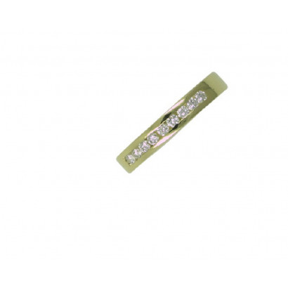 Anillo oro amarillo media alianza brillantes 0,36k - 165011