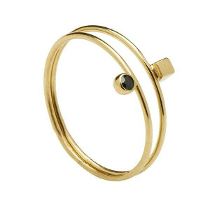 Anillo Pdpaola Essentials Bob plata baño oro 18k - AN01-058