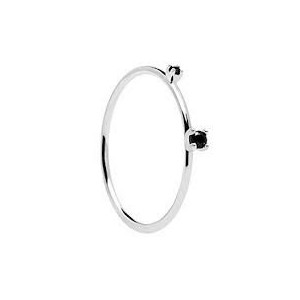 Anillo Pdpaola Essentiel Black kita plata - AN02-131