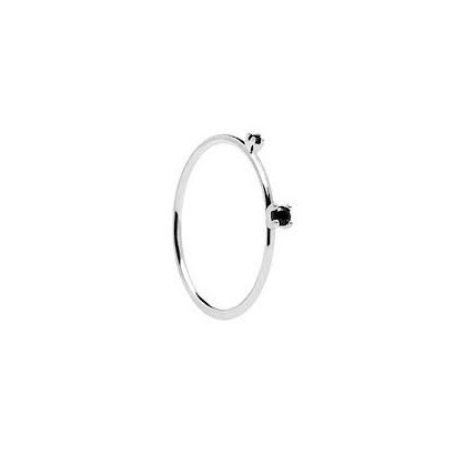 Anillo Pdpaola Essentiel Black kita plata - AN02-131