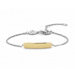 Pulsera Ti sento plata placa chapada rectangular - 2879SY