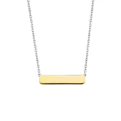 Colgante Ti sento plata placa chapada rectangular - 3893SY