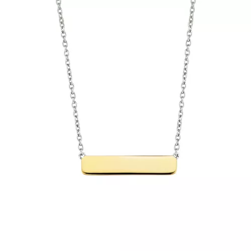 Colgante Ti sento plata placa chapada rectangular - 3893SY