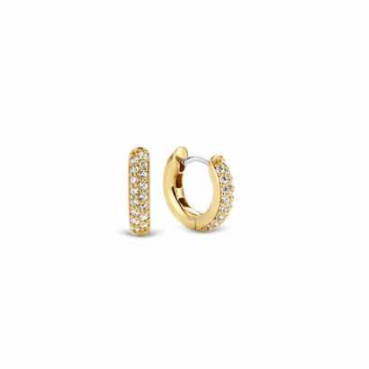 Arracades Ti sento plata xapada zircon diametre 14mm - 7210ZY
