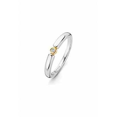 Anillo Ti sento plata plata chapada circon - 12150ZY