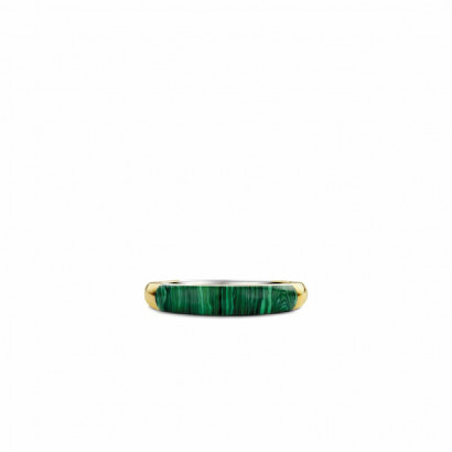 Anillo Ti sento plata chapada malaquita - 12230MA