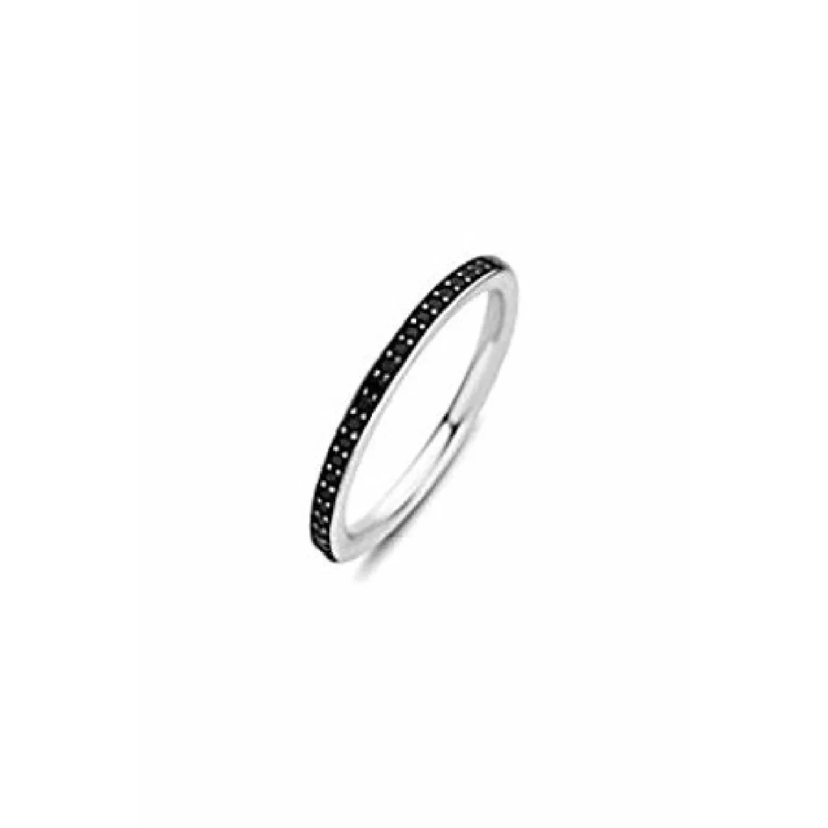Anillo Ti sento plata circon negro - 1923ZB