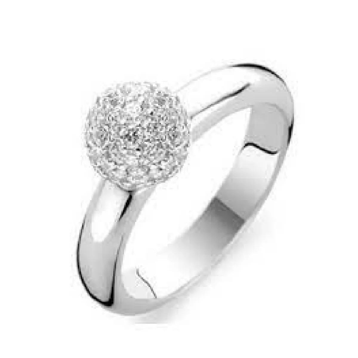 Anell Ti sento plata zircon - 1443ZI