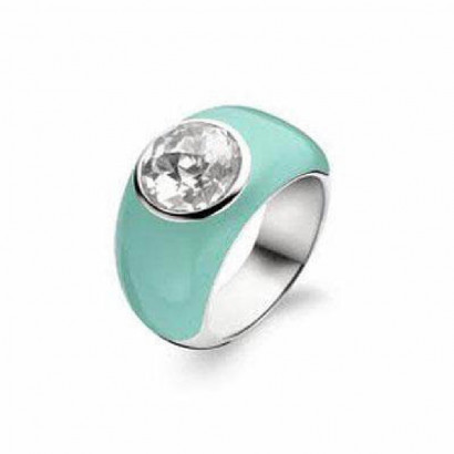 Anillo Ti sento plata circon ceramica turquesa - 1843ET