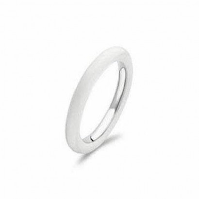 Anillo Ti sento plata ceramica blanca - 1848EW