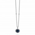 Colgante Ti sento plata circon azul - 3817TP