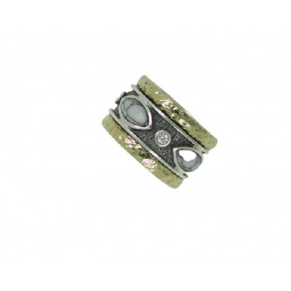 Anillo G.Styliano plata oro y howlite blanca - AR151