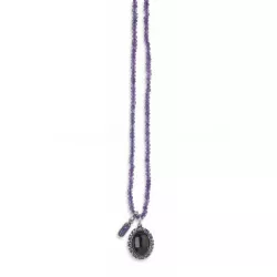 Colgante Platadepalo plata lila-granate - CN10C