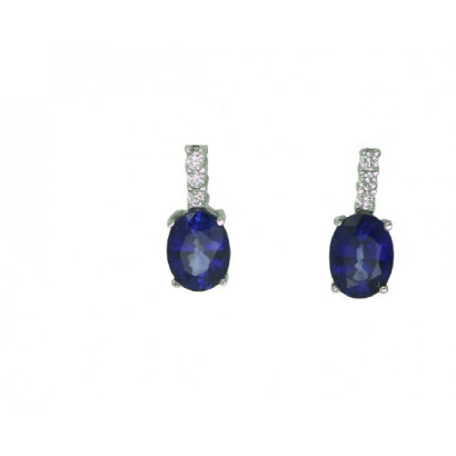 Arracades or blanc brillants safir blau - 02-183924Z