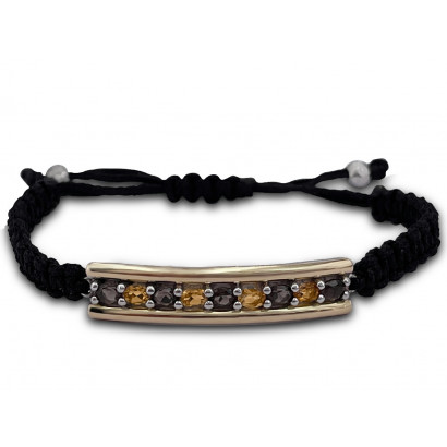 Pulsera Plata 925/000 con bandas en oro  - 7ALE051BFC