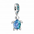 Charm Pandora plata tortuga circon azul - 798939C01