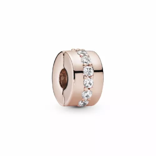 Clip plata rose zircon - 781972CZ