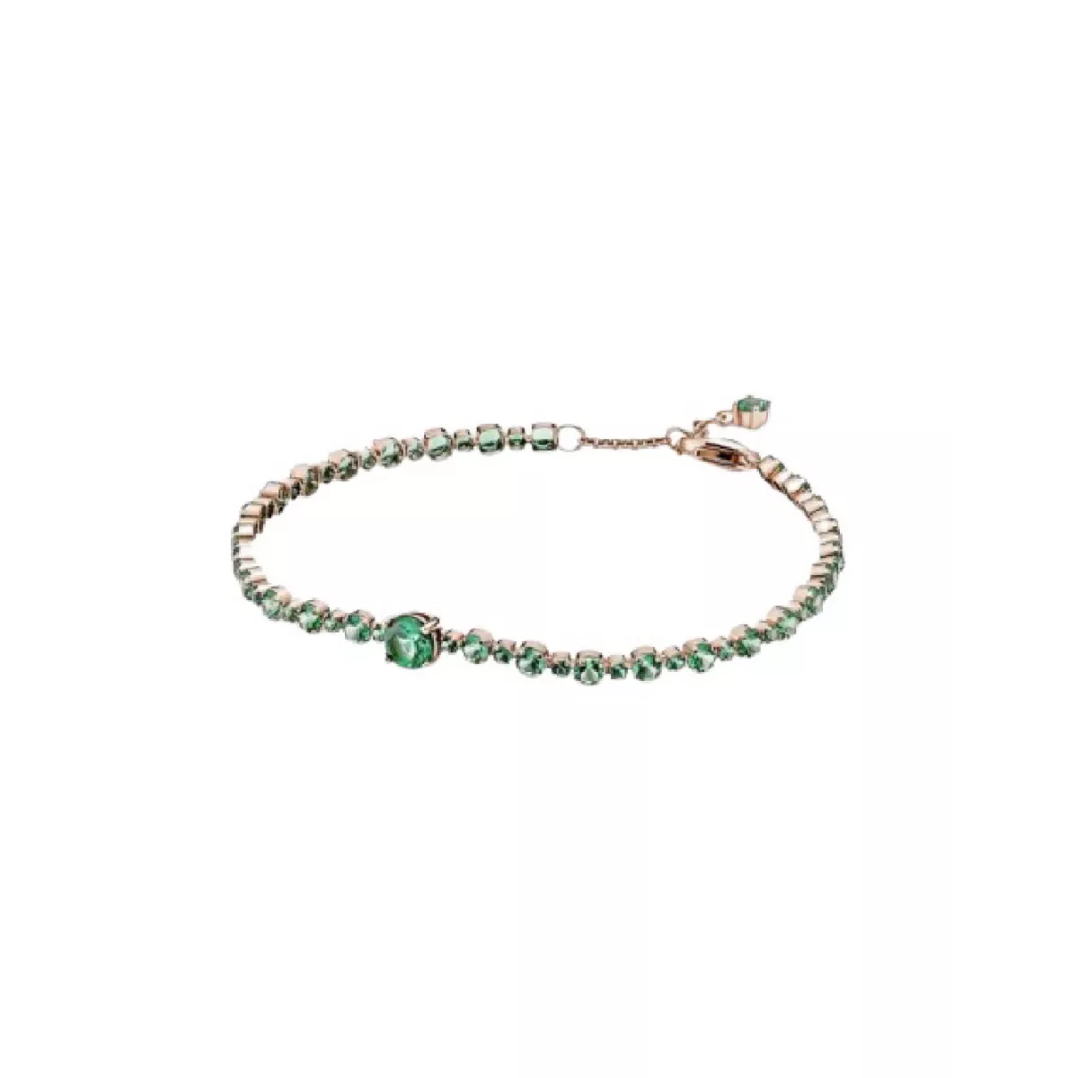 Polsera Pandora plata rose zircon verd - 580044C01
