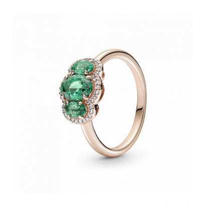 Anillo Pandora plata rose circon verde - 180057C01