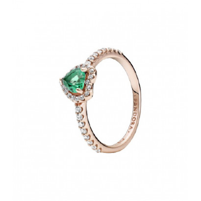 Anillo Pandora plata rose circon verde - 188421C03