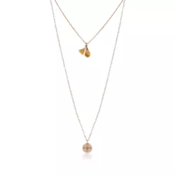 Collar doble Sunfield plata rose citri zircon - CL062763