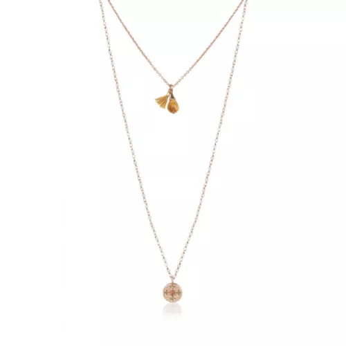Collar doble Sunfield plata rose citri zircon - CL062763