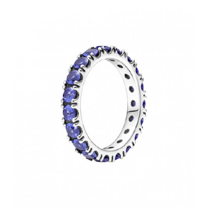 Anillo Pandora plata circon azul - 190050C02