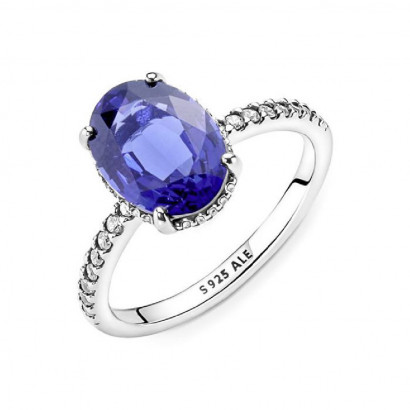 Anillo Pandora plata circon azul - 190056C01