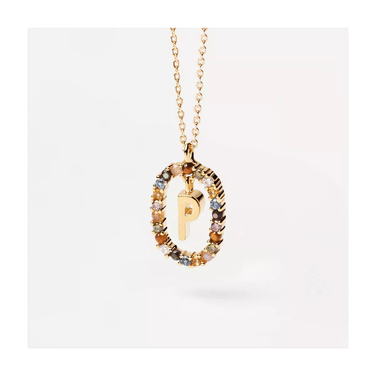 Colgante Pdpaola inicial P plata baño oro 18k - CO01-275-U