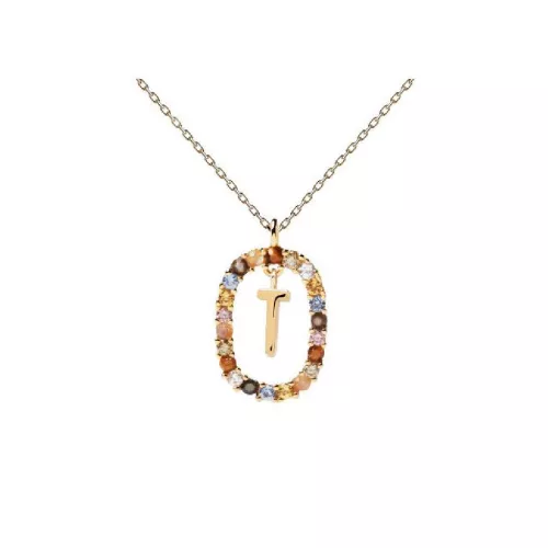 Penjoll Pdpaola inicial T plata bany or 18k - CO01-279-U