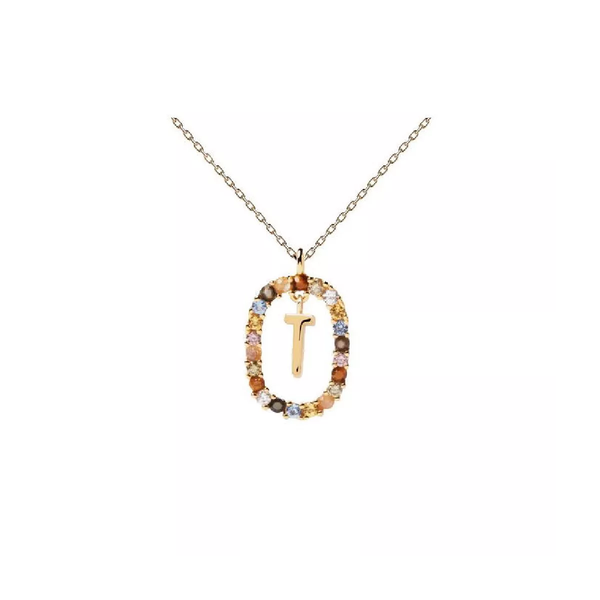 Penjoll Pdpaola inicial T plata bany or 18k - CO01-279-U