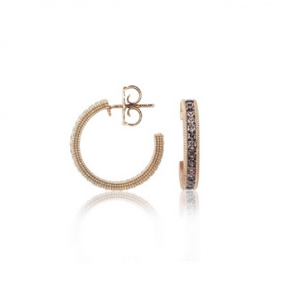 Arracades Sunfield plata rose zircon marro - PE062531/2