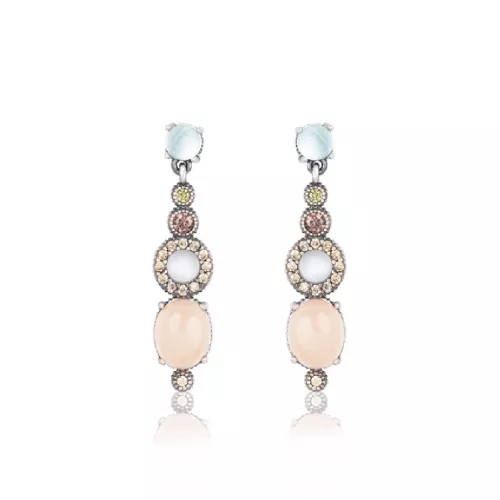 Arracades Sunfield plata quars rosa aiguamarina - PE062661