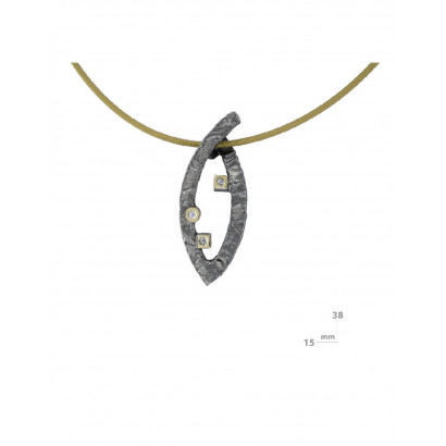 Colgante Miquel Sarda plata oro 3 brillantes - 21490