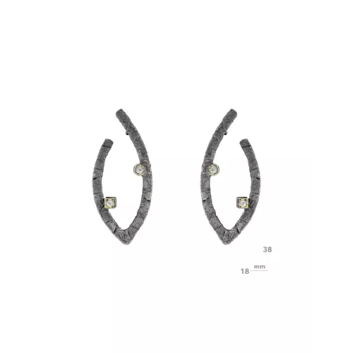 Arracades Miquel Sarda plata or 2 brillant - 21495