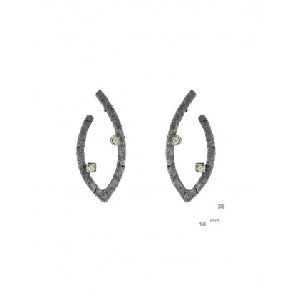 Arracades Miquel Sarda plata or 2 brillant - 21495