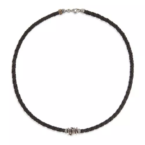 Collar Platadepalo plata bronce cuir - MN007X