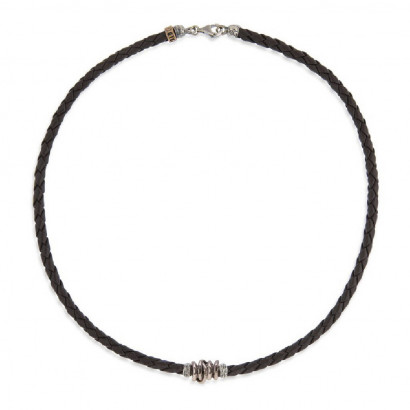 Collar Platadepalo plata bronce cuir - MN007X
