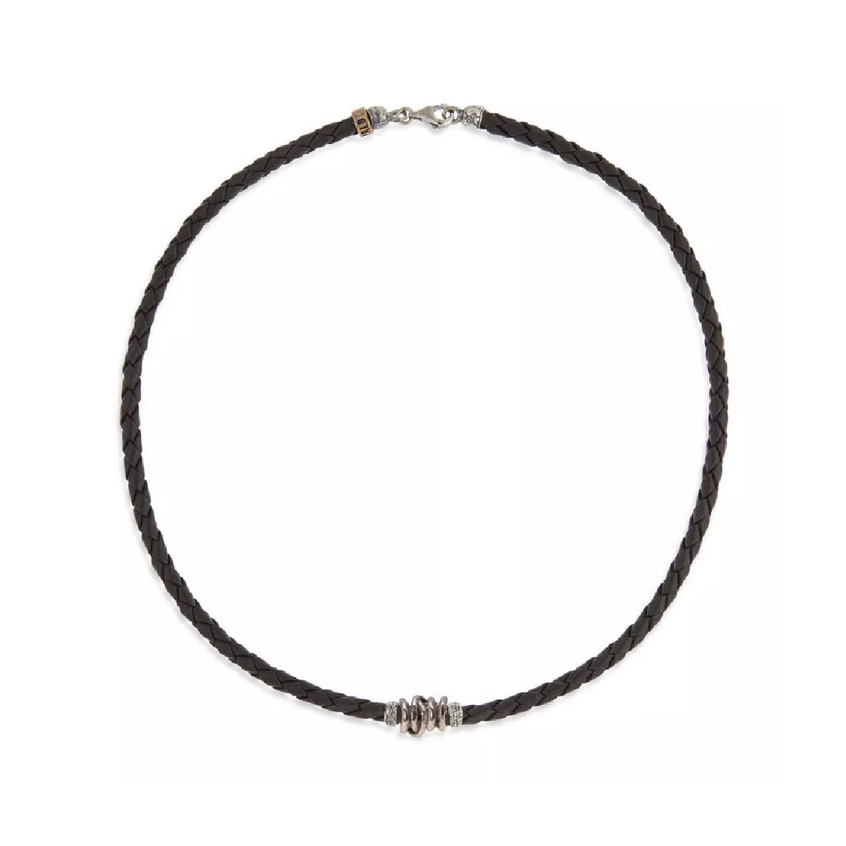 Collar Platadepalo plata bronce cuir - MN007X