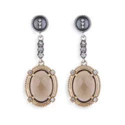 Arracades Platadepalo plata bronce quars - WE095X