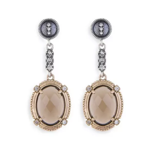 Arracades Platadepalo plata bronce quars - WE095X