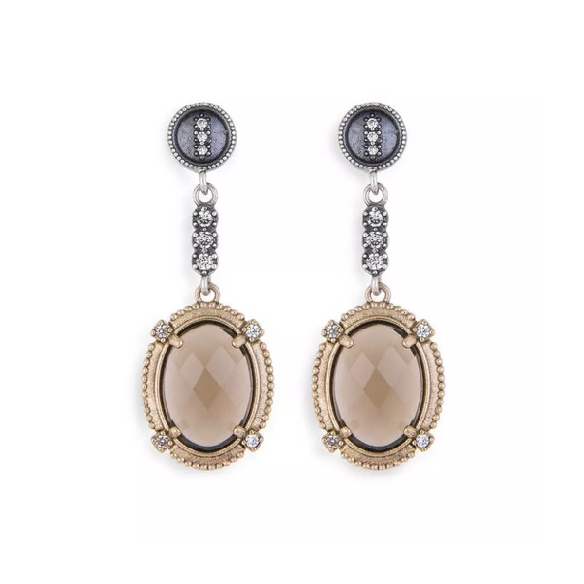 Arracades Platadepalo plata bronce quars - WE095X